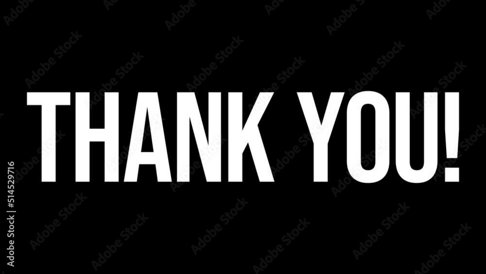 Minimalist Thank you text animation