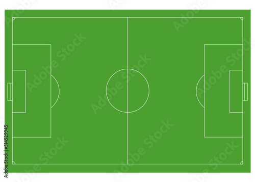 イラスト素材　芝生のグランドのサッカーコート　ベクター