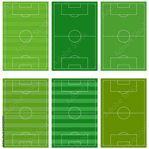 イラスト素材　芝生のグランドのサッカーコート　縦　ベクター