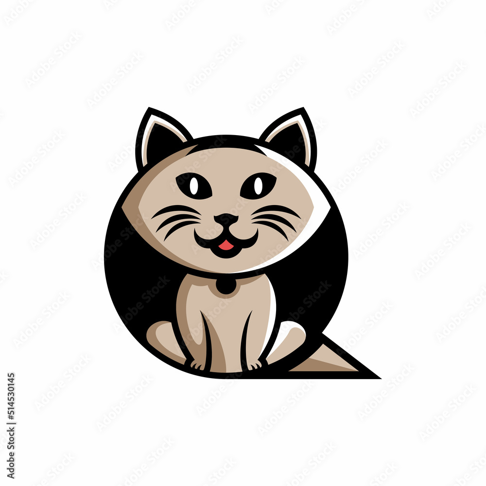 Creative kitten chat logo design. Cat chat talk bubble logo vector Creative kitten chat logo design. Cat chat talk bubble logo vector