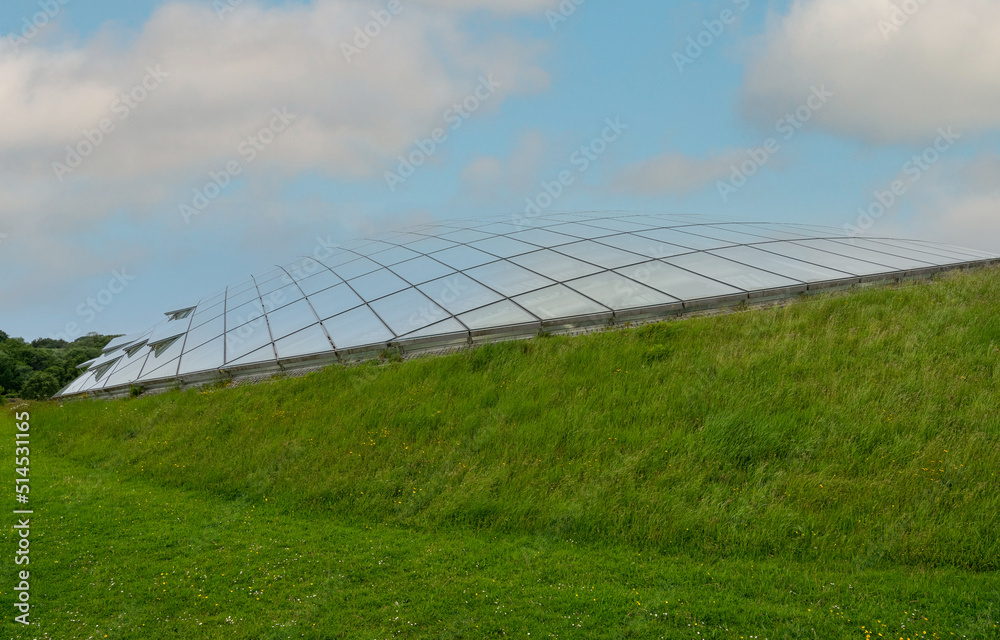 the world's largest single-span glasshouse, measuring 110 m long by 60 m wide, Welsh Botanical Gardens the world's largest single-span glasshouse, measuring 110 m long by 60 m wide, Welsh Botanical Gardens
