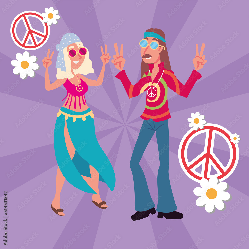 funny hippie couple