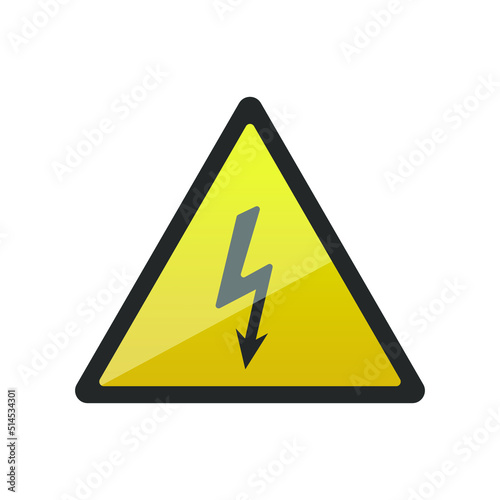 Sign of attention high voltage . Danger symbol. Vector illustration photo