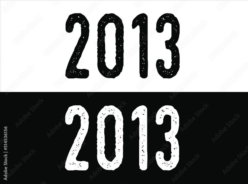 Year 2013 commemoration. White and black vector with year for celebration. Year 2013 commemoration. White and black vector with year for celebration.