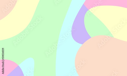Abstract pastel liquid and curvy geometric background for banner. Vector illustration.