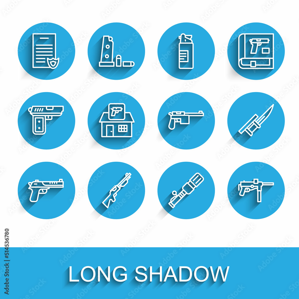 Set line Desert eagle gun, Hunting, Firearms license certificate, Anti