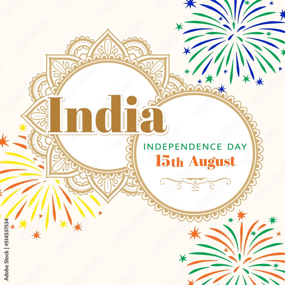 India Independence Day card. August 15
