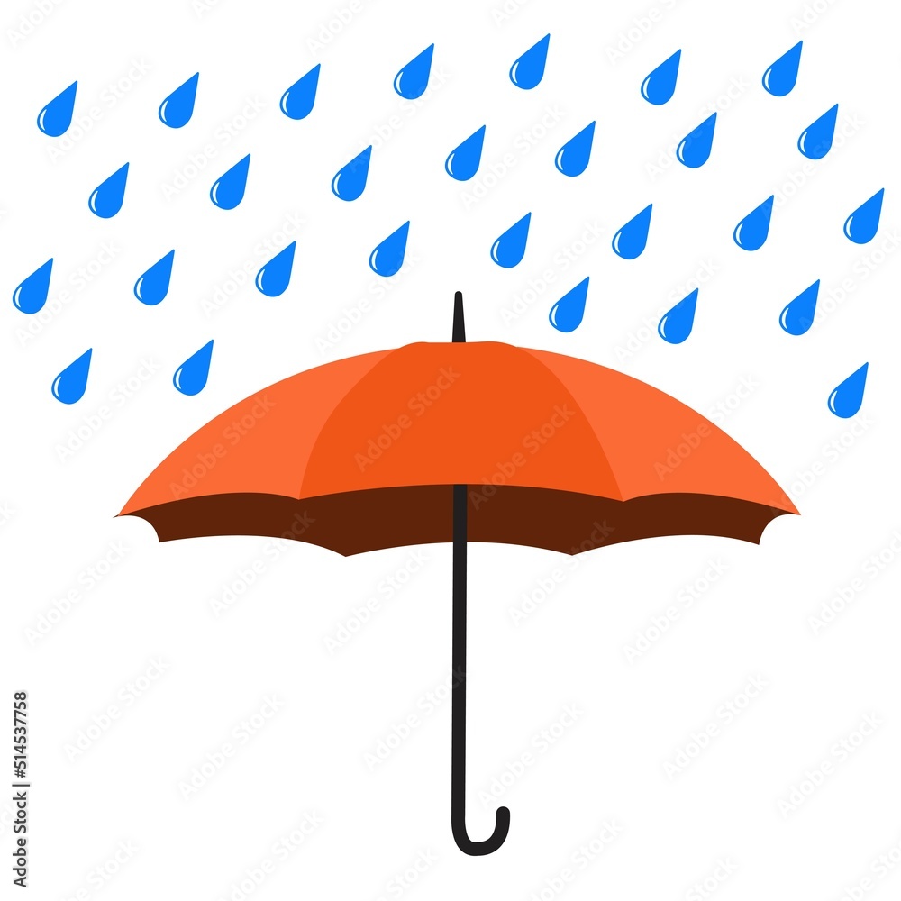 umbrella and rain illustration vector design