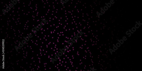 Dark Pink vector background with colorful stars. © Guskova