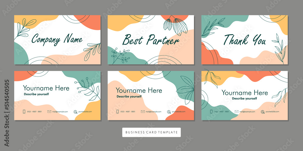 Abstract Colorful Business Name Card with Nature Concept