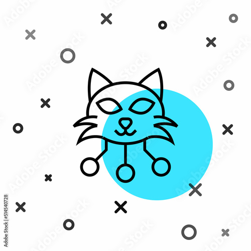 Black line NFT Digital crypto art icon isolated on white background. Non fungible token. Random dynamic shapes. Vector