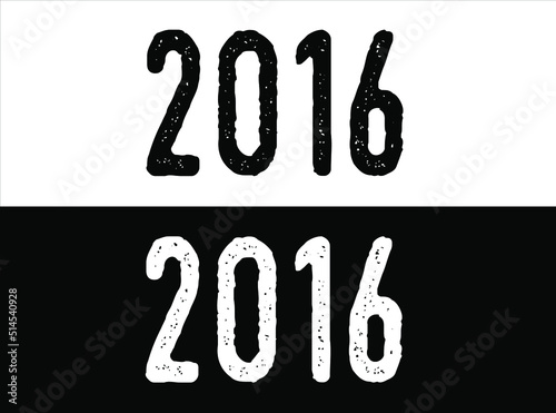 Birthday date year 2016 black and white on green background.
