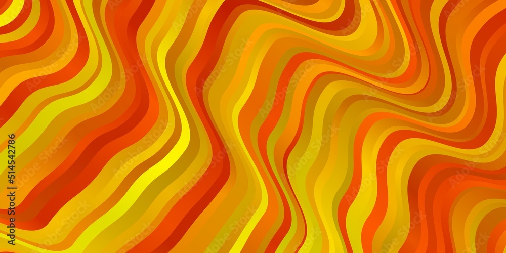 Light Orange vector template with curved lines. Light Orange vector template with curved lines.