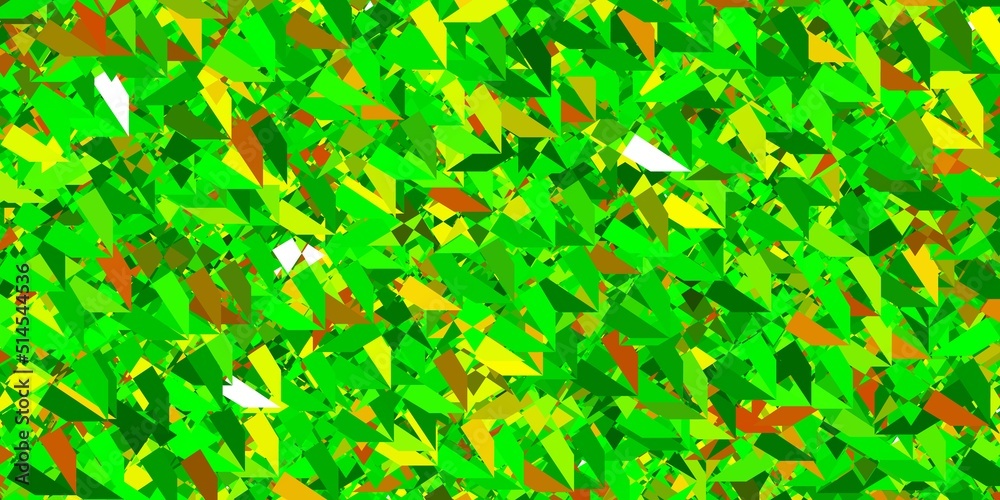 Dark Green, Yellow vector backdrop with triangles, lines.