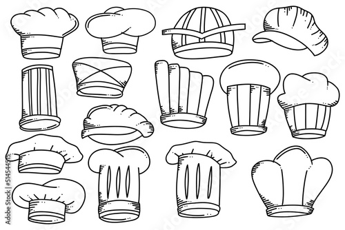 hand drawn doodle chef hat collection
