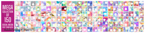 Mega collection of 150 social media post design template