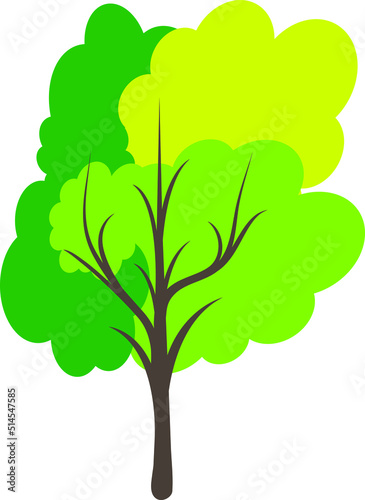 Tree sign icon in flat style. Branch forest vector illustration
