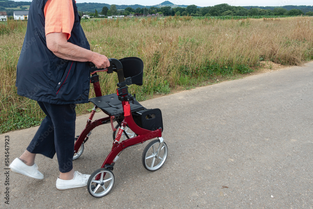 Obraz premium lady with rollator