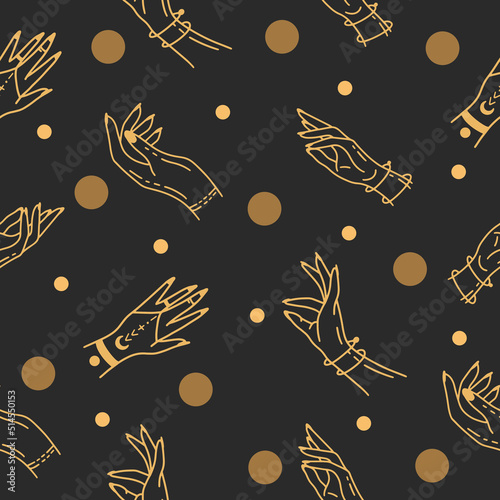 hand and moon lite orange seamless pattern random object wallpaper with design gray.
