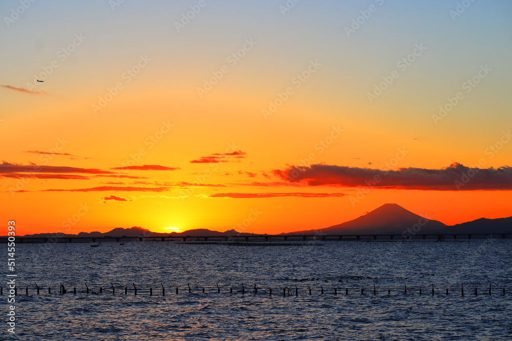 夕焼け富士山 夕焼け富士山