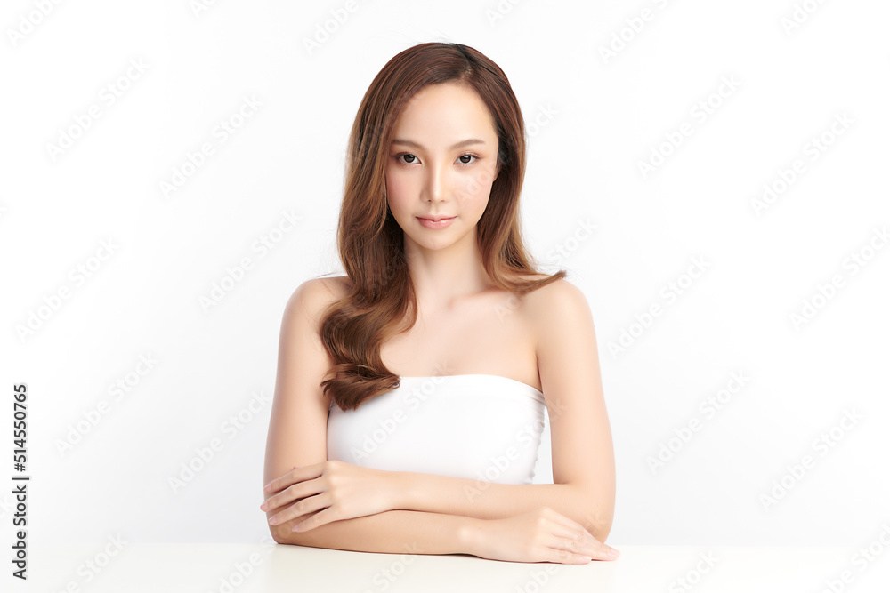 Beautiful young asian woman with clean fresh skin on white background, Face care, Facial treatment, Cosmetology, beauty and spa, Asian women portrait. Beautiful young asian woman with clean fresh skin on white background, Face care, Facial treatment, Cosmetology, beauty and spa, Asian women portrait.