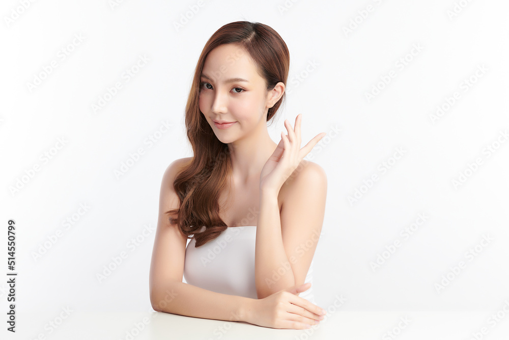 Beautiful young asian woman with clean fresh skin on white background, Face care, Facial treatment, Cosmetology, beauty and spa, Asian women portrait. Beautiful young asian woman with clean fresh skin on white background, Face care, Facial treatment, Cosmetology, beauty and spa, Asian women portrait.