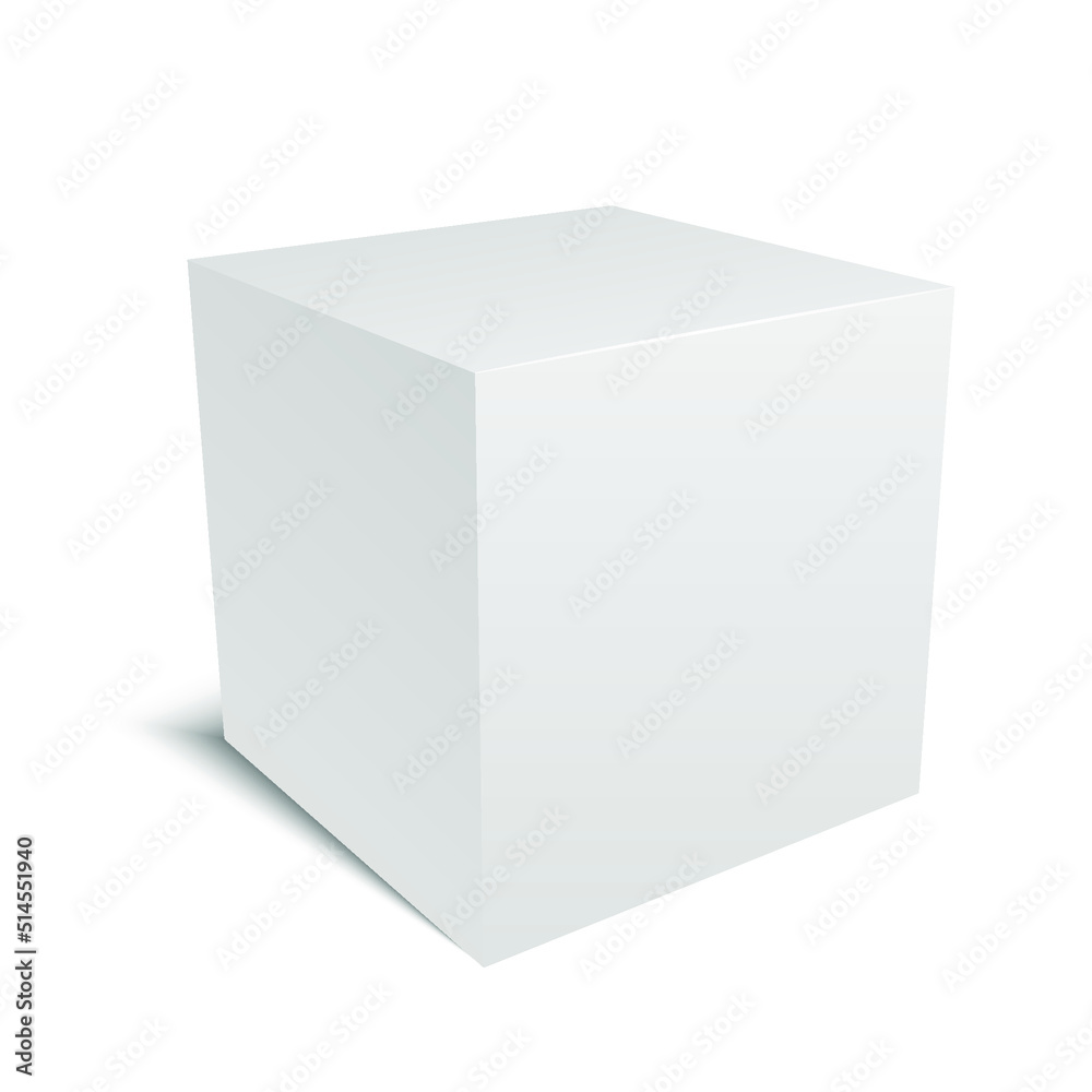 Vector illustration of a white cube with shadows Vector illustration of a white cube with shadows