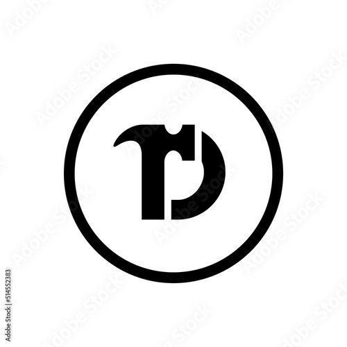 Hammer and letter D logo combination, house repair logo icon, handyman repair tool - Vector