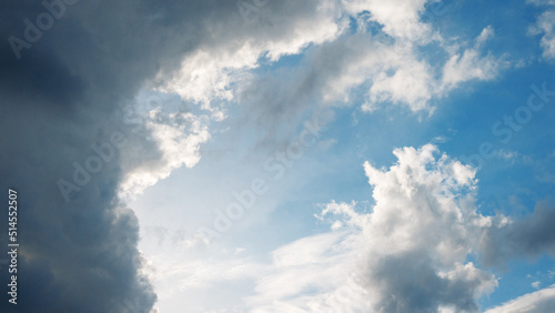 blue sky with white soft clouds © pariwatpannium