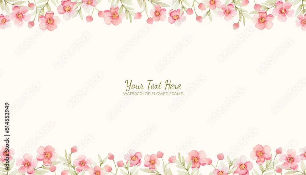 Hand painted of flower watercolor as background frame. Hand painted of flower watercolor as background frame.