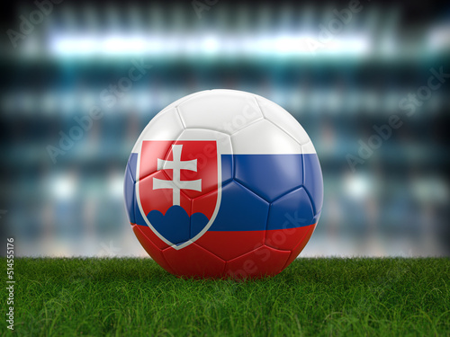 Soccer ball Slovakia flag