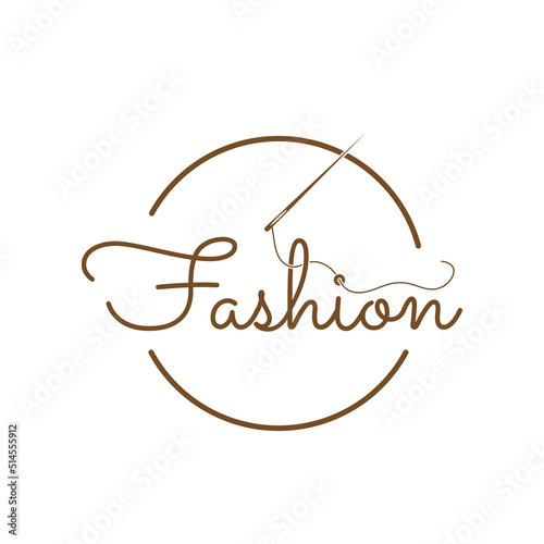 fashion logotypes design with sewing needle. vector illustration