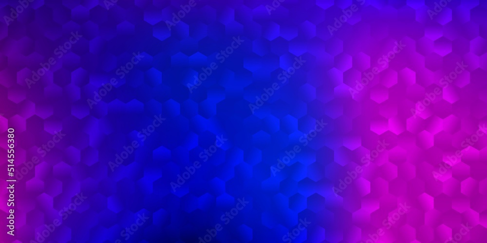 Light pink, blue vector background with hexagonal shapes. Light pink, blue vector background with hexagonal shapes.