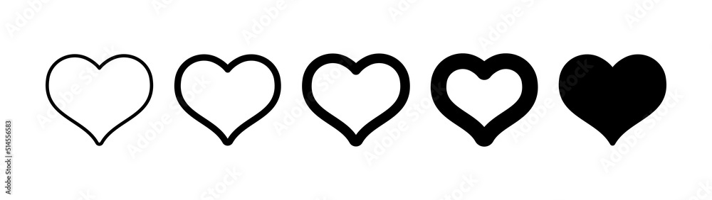 Heart icons. Set of heart pictogram. Valentine's day and love symbol. Heart icons. Set of heart pictogram. Valentine's day and love symbol.