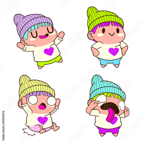 cute little boy cartoon vector illustration