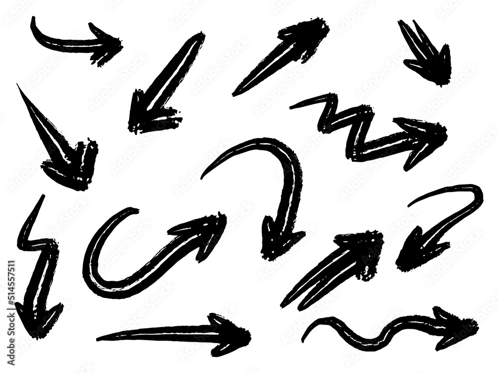 hand drawn Black Arrows icons Set. arrow icon with various directions. Doodle vector illustration. isolated on a white background hand drawn Black Arrows icons Set. arrow icon with various directions. Doodle vector illustration. isolated on a white background