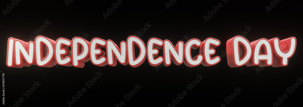 text indonesia red and white color isolated 3d illustration rendering, indonesia independence day holiday