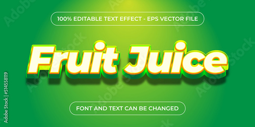 green fruit juice 3d editable text effect with gradient color