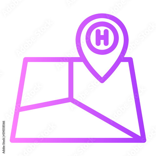 Free Download Hotel location gradient icon - GFXLoad