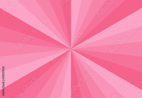 Abstract explosion background in gradient pink color. Asian style glare effect. Sunshine sparkle pattern. Vector illustration of a radial ray. Narrow beam. For backdrops, posters, banners, and covers.