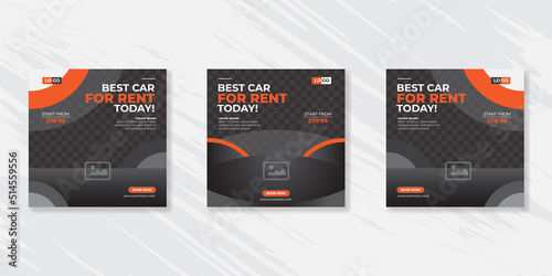 Rent a car banner for social media post template design