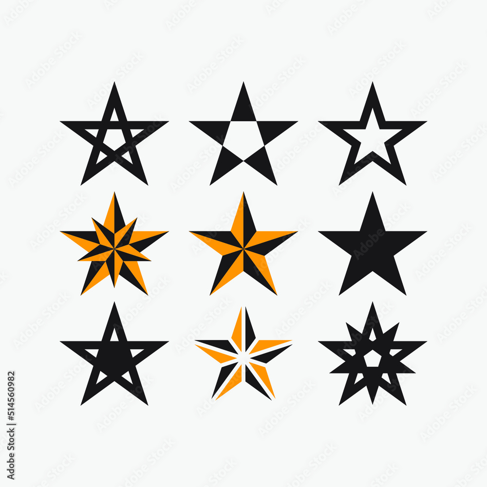 Set star symbol design. Star icon. Set star symbol design. Star icon.
