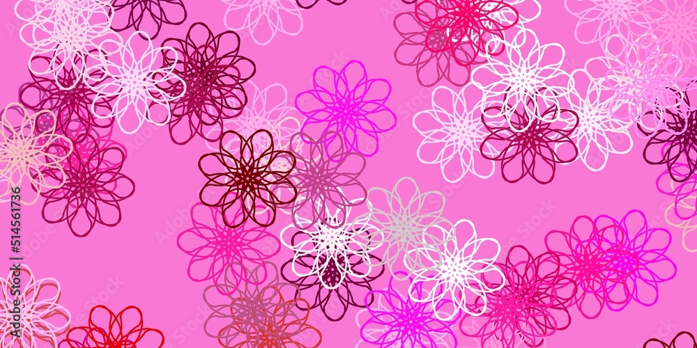 Light Pink vector natural artwork with flowers. Light Pink vector natural artwork with flowers.