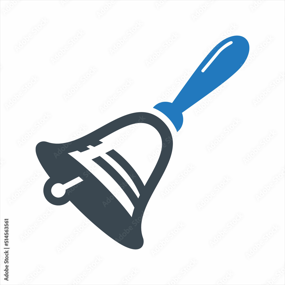 School bell icon. Vector and glyph School bell icon. Vector and glyph