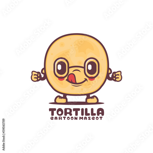 Tortilla cartoon mascot. food vector illustration