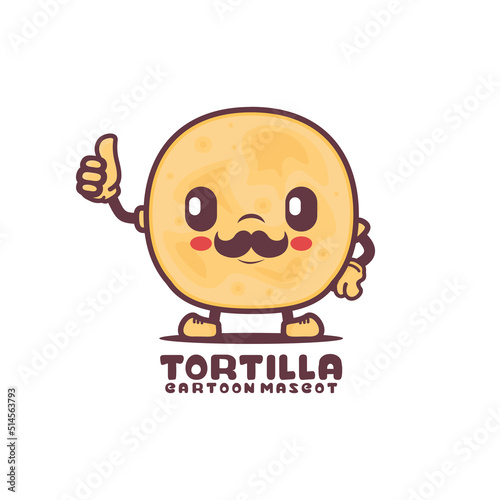 Tortilla cartoon mascot. food vector illustration