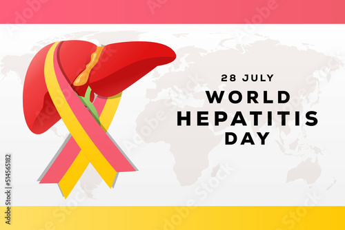 gradient world hepatitis day 28 july illustration with ribbon