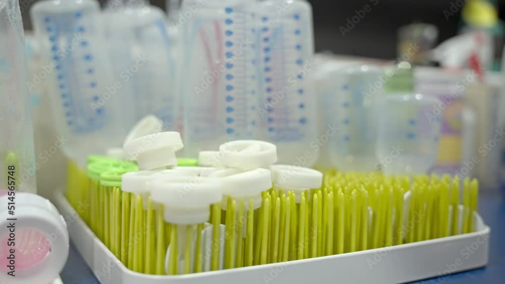 Cleaning and setting up breast pump. Cleaning and setting up breast pump.