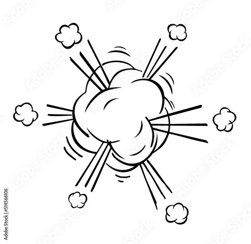 Comic Boom. Explosion. Comics sketch explosion splash comic book text style. Wow effect cartoon vector elements. Sketch sign burst cloud, mem expression speech, bubble bam label illustration.