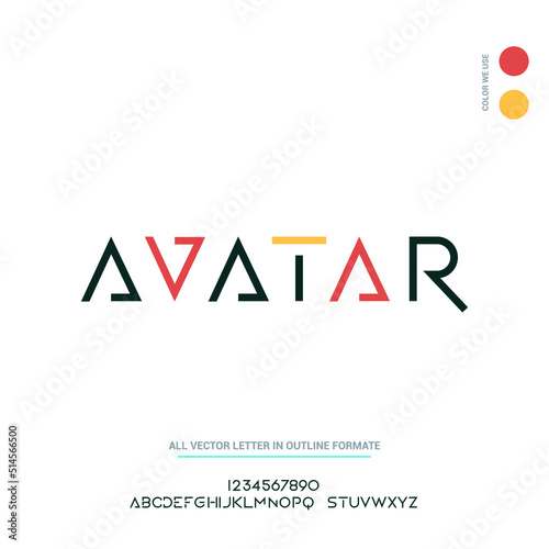 modern and minimal design Letters and numbers for logo and headline design. Isolated on white background